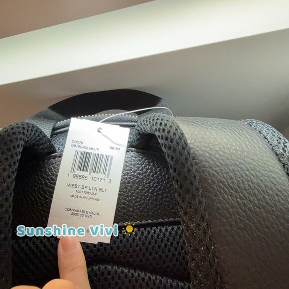 NWT Coach West Backpack With Lightning Bolt Print Gunmetal/Black CDC76 - Picture 5 of 5